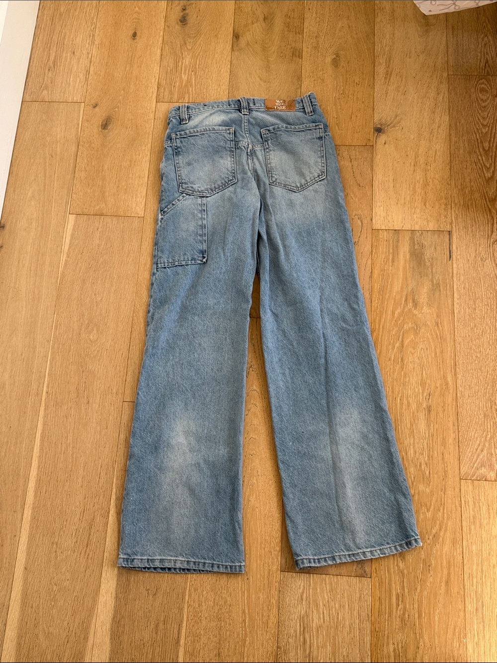 Free People Light Blue Wide Leg Carpenter Jeans
